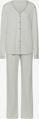 Hanro Pyjama 'Una' in Grün: Vorderseite