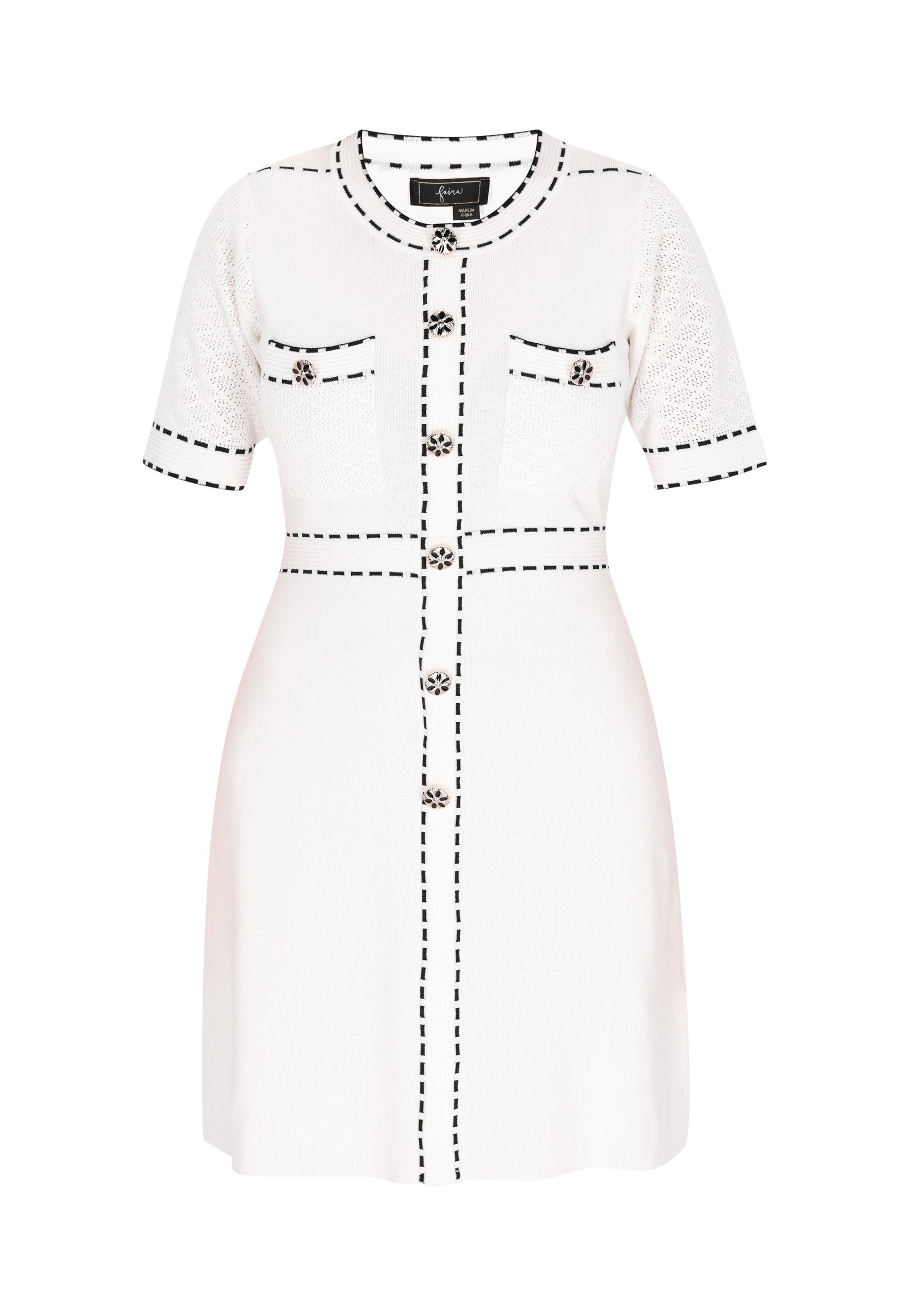 faina Трикотажное платье 'Fashion Look' в Белый: спереди