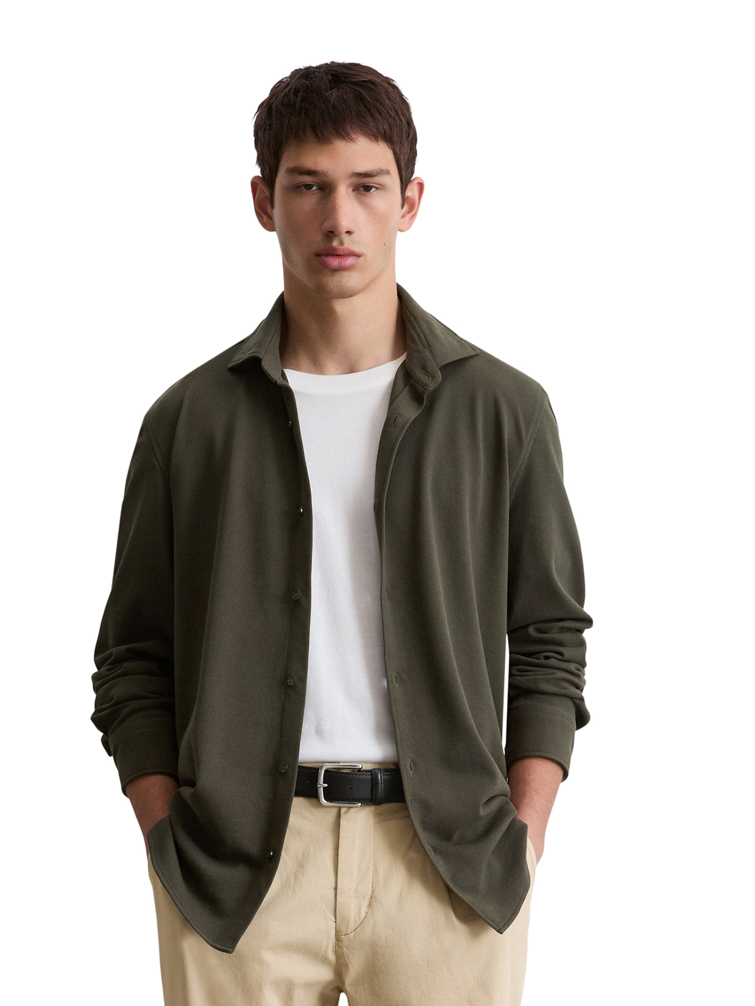 Marc O'Polo Regular fit Button Up Shirt in Green: front