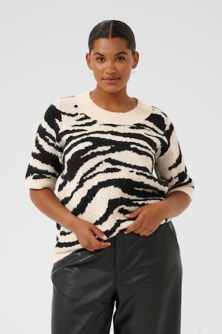 Pull-over 'Sandia' KAFFE CURVE en blanc : devant