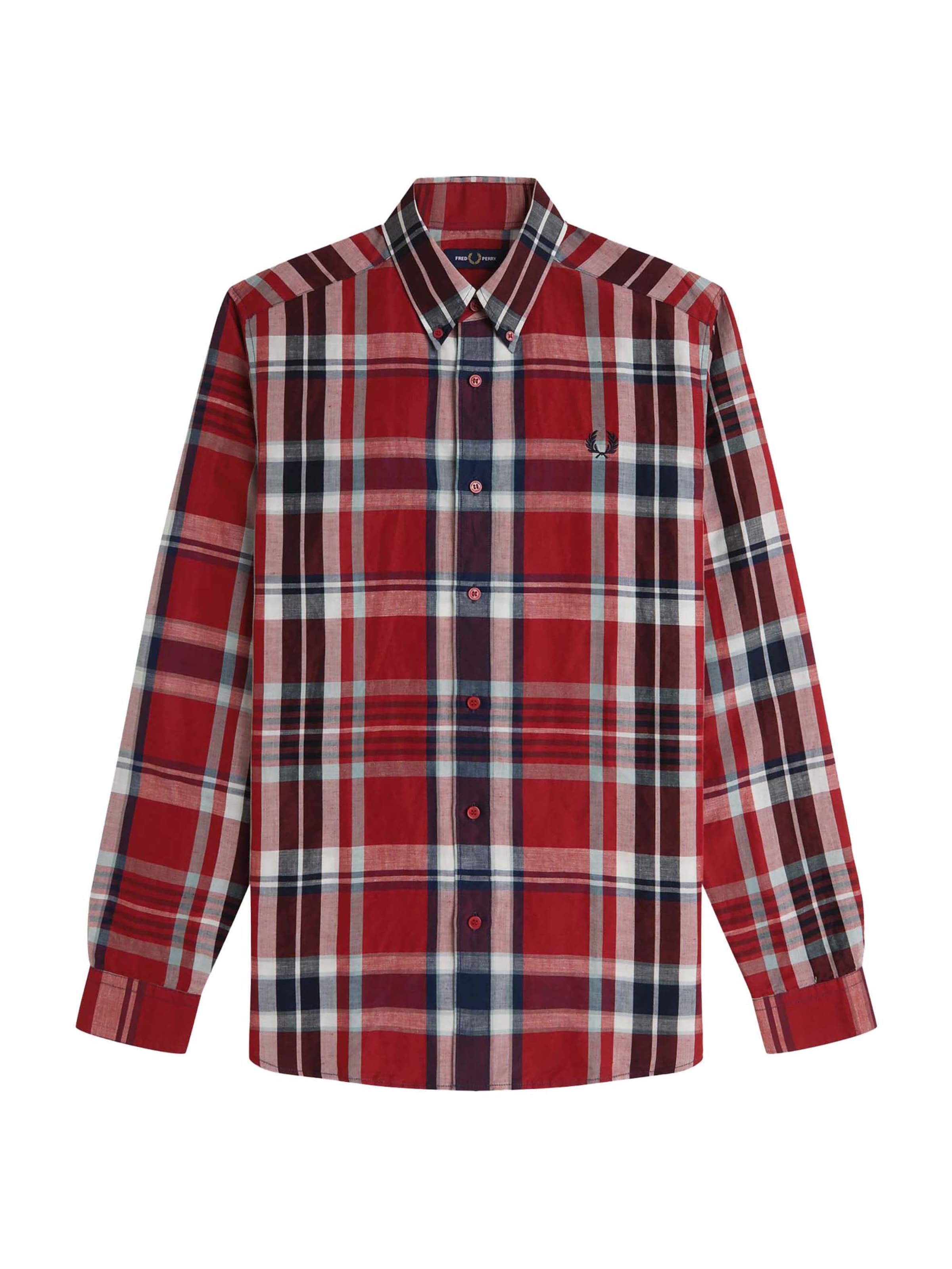 Fred Perry Regular fit Overhemd in Rood: voorkant