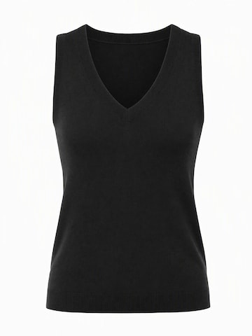 ARACH&CLOZ Sticktop 'Tanktop Ärmelloses Stricktop mit V-Ausschnitt Weiches Cashmere-Feel Tanktop für Business & Alltag'‌‌‌‌‌‌‌‌‌ in Schwarz: Vorderseite