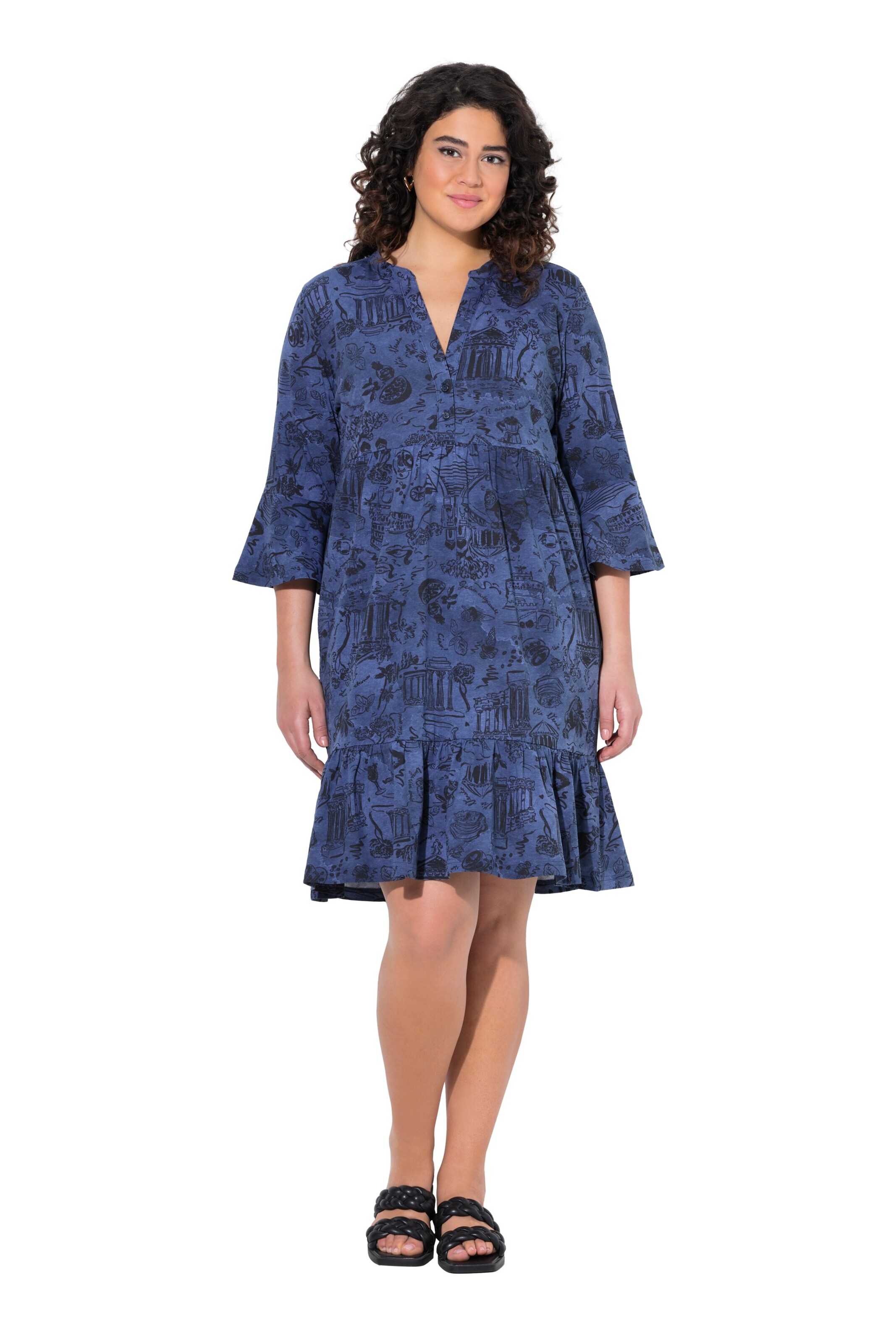 Ulla Popken Jurk in Blauw: voorkant