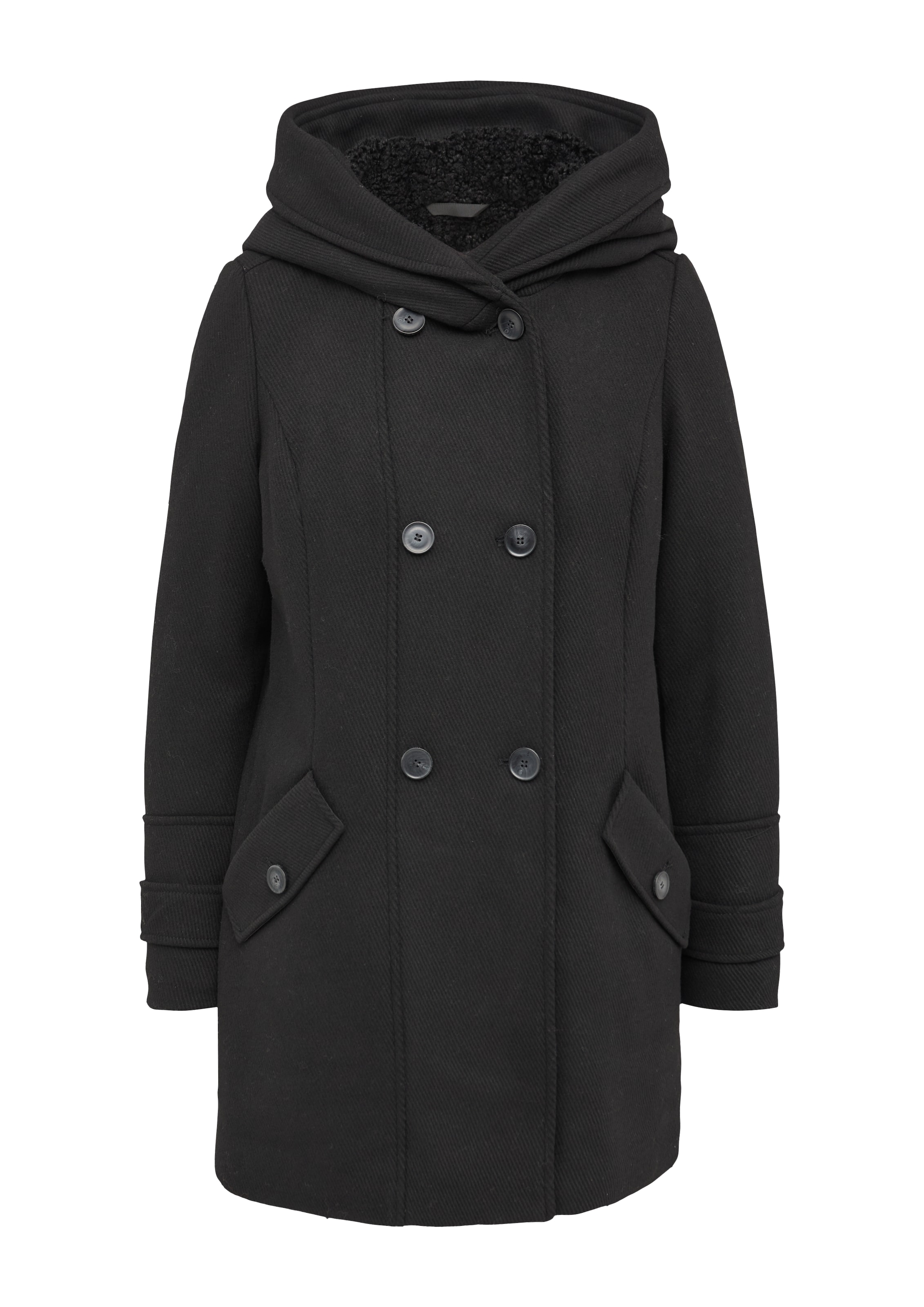 s.Oliver Tussenmantel in Zwart: voorkant