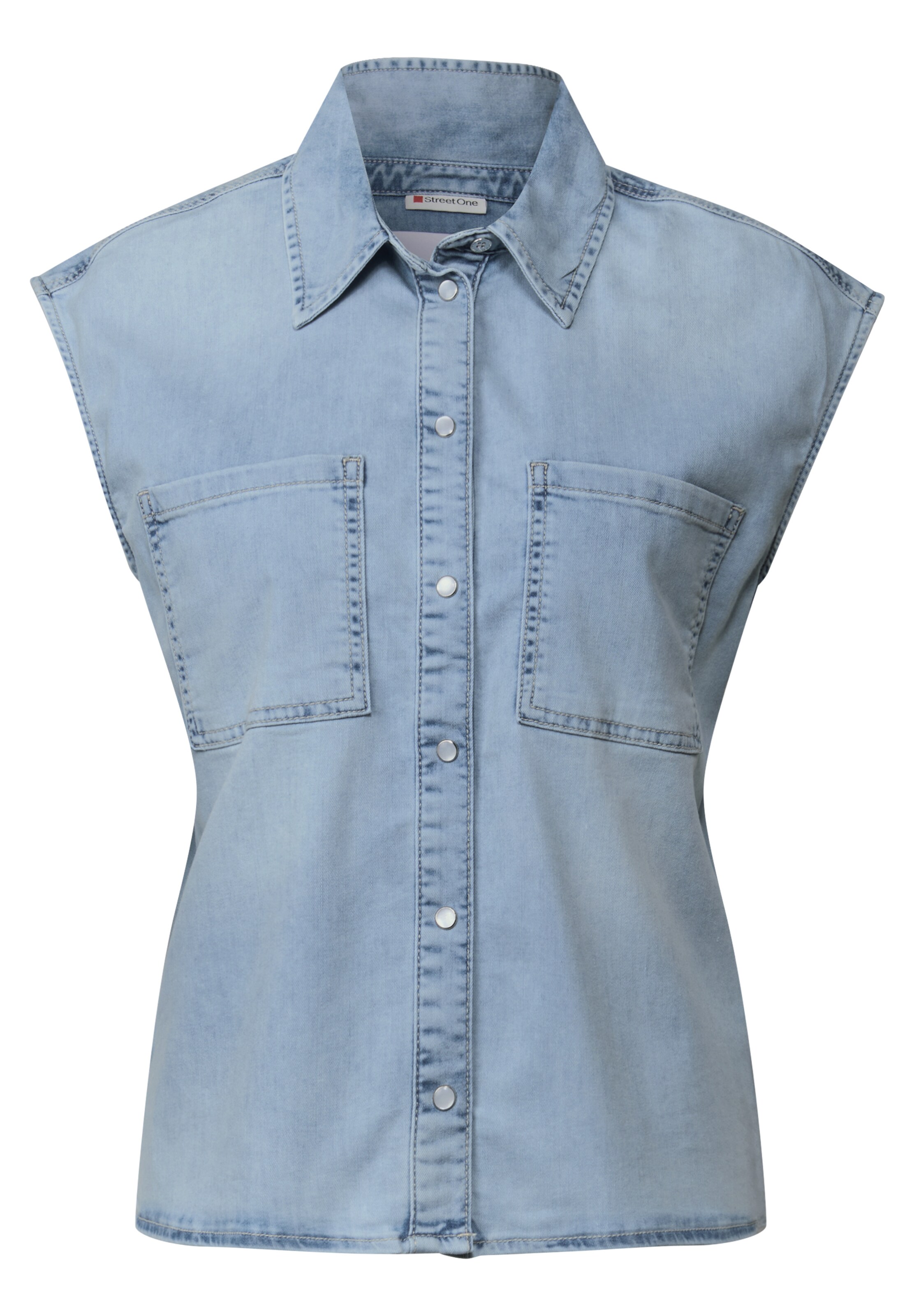STREET ONE Bluse in blue denim, Produktansicht
