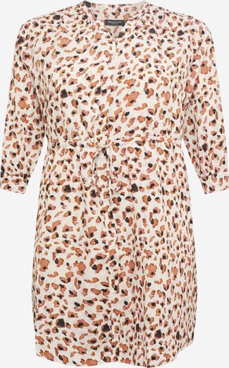 Selected Femme Curve Jurk 'MILD-DAMINA' in de kleur Crème / Bruin / Zwart, Productweergave