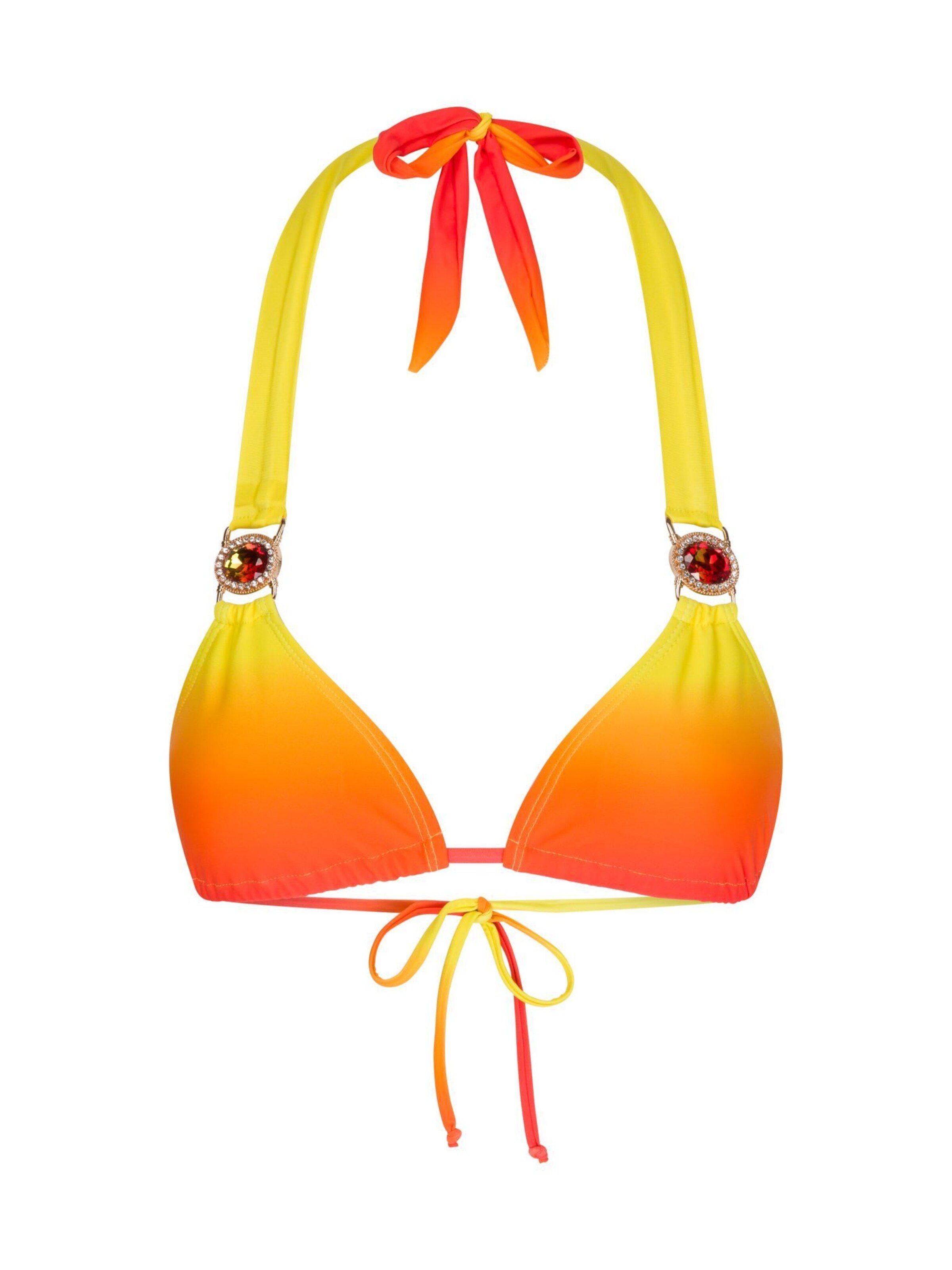 Moda Minx Triangel Bikinitop 'Club Tropicana' in Geel: voorkant