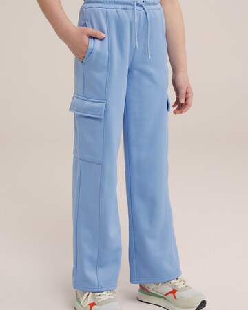 WE Fashion Regular Trousers in Blue: front