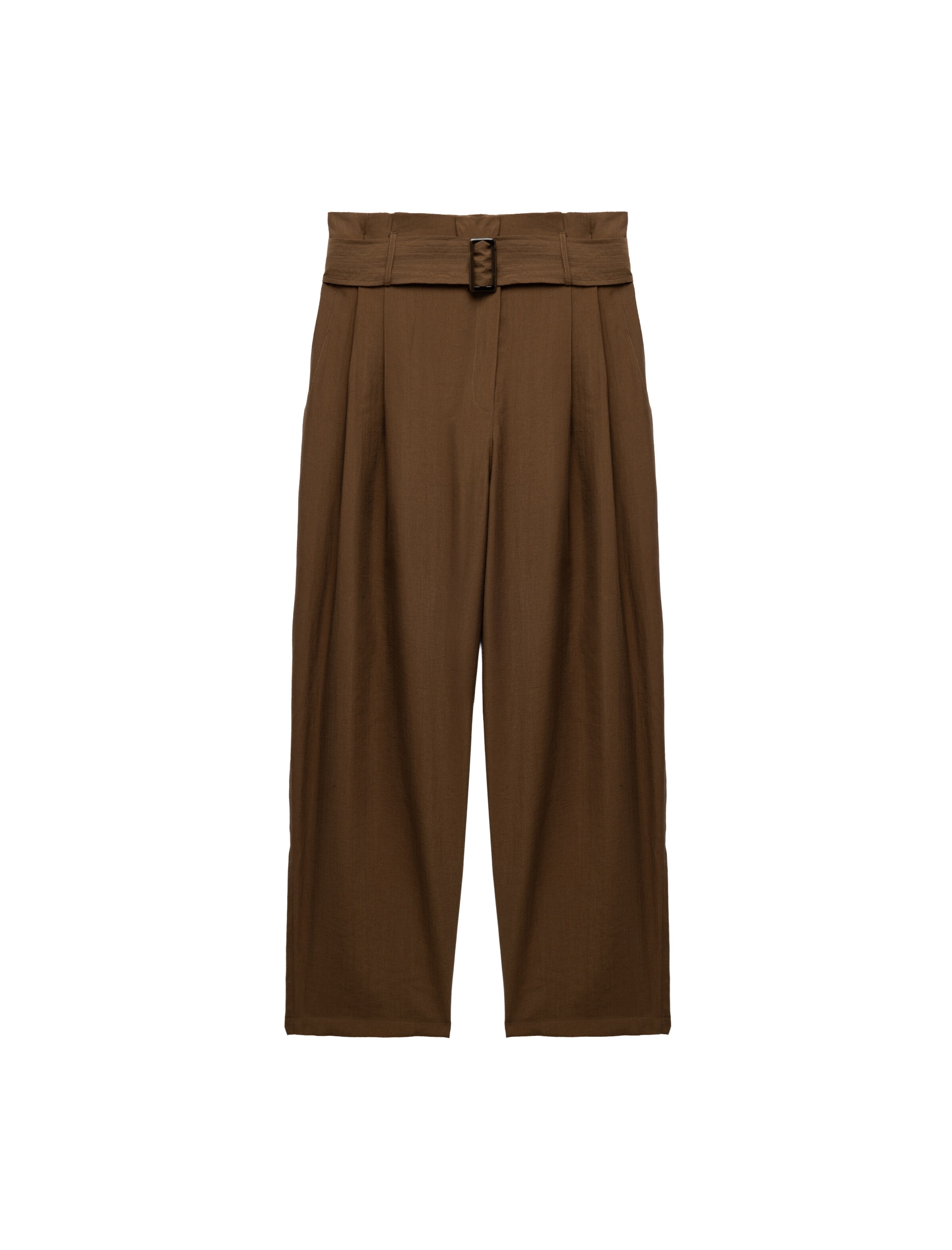 Koton Wide leg Bandplooibroek in Bruin: voorkant