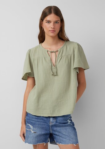 QS Blouse in Groen: voorkant