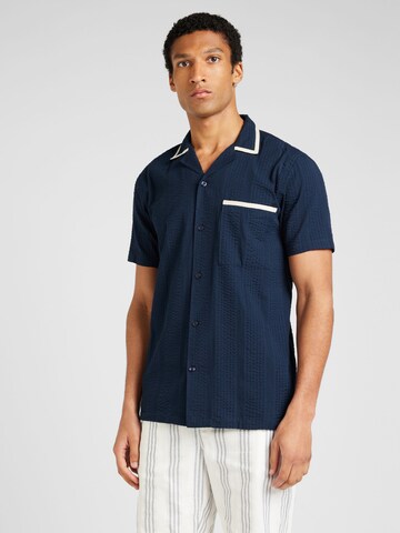 Regular fit Camicia di Lindbergh in blu: frontale