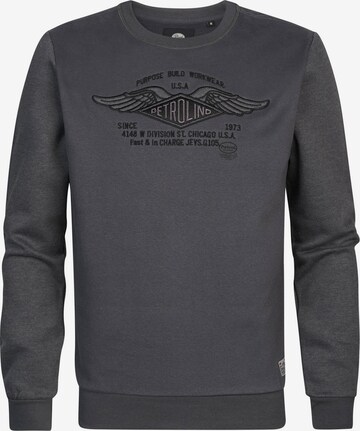 Petrol Industries Sweatshirt in Grijs: voorkant