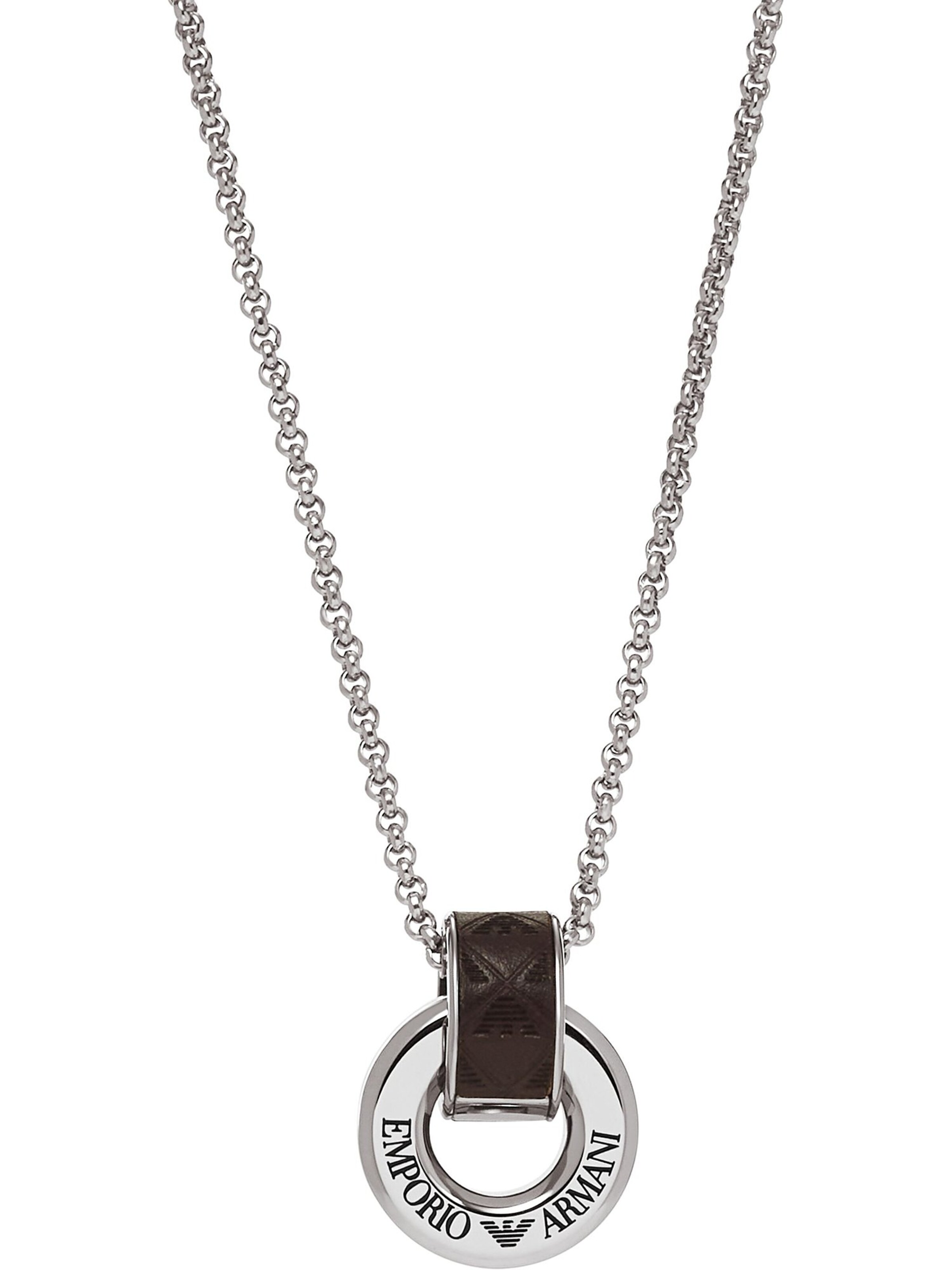 Emporio Armani Kette in schwarz / silber, Produktansicht