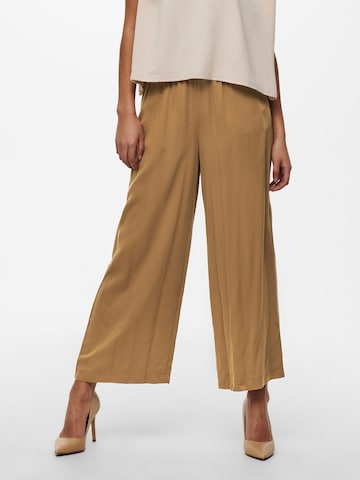 ONLY Wide leg Broek 'Caly' in Bruin: voorkant