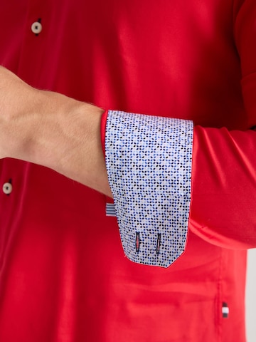 Slim fit Camicia business 'Roma Iconic Satin Man Shirt White' di 7Camicie in rosso