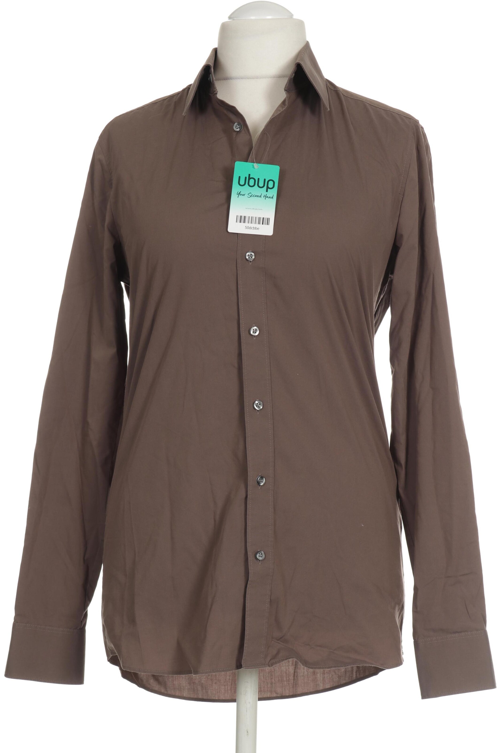 OLYMP Button Up Shirt in M in Brown: front
