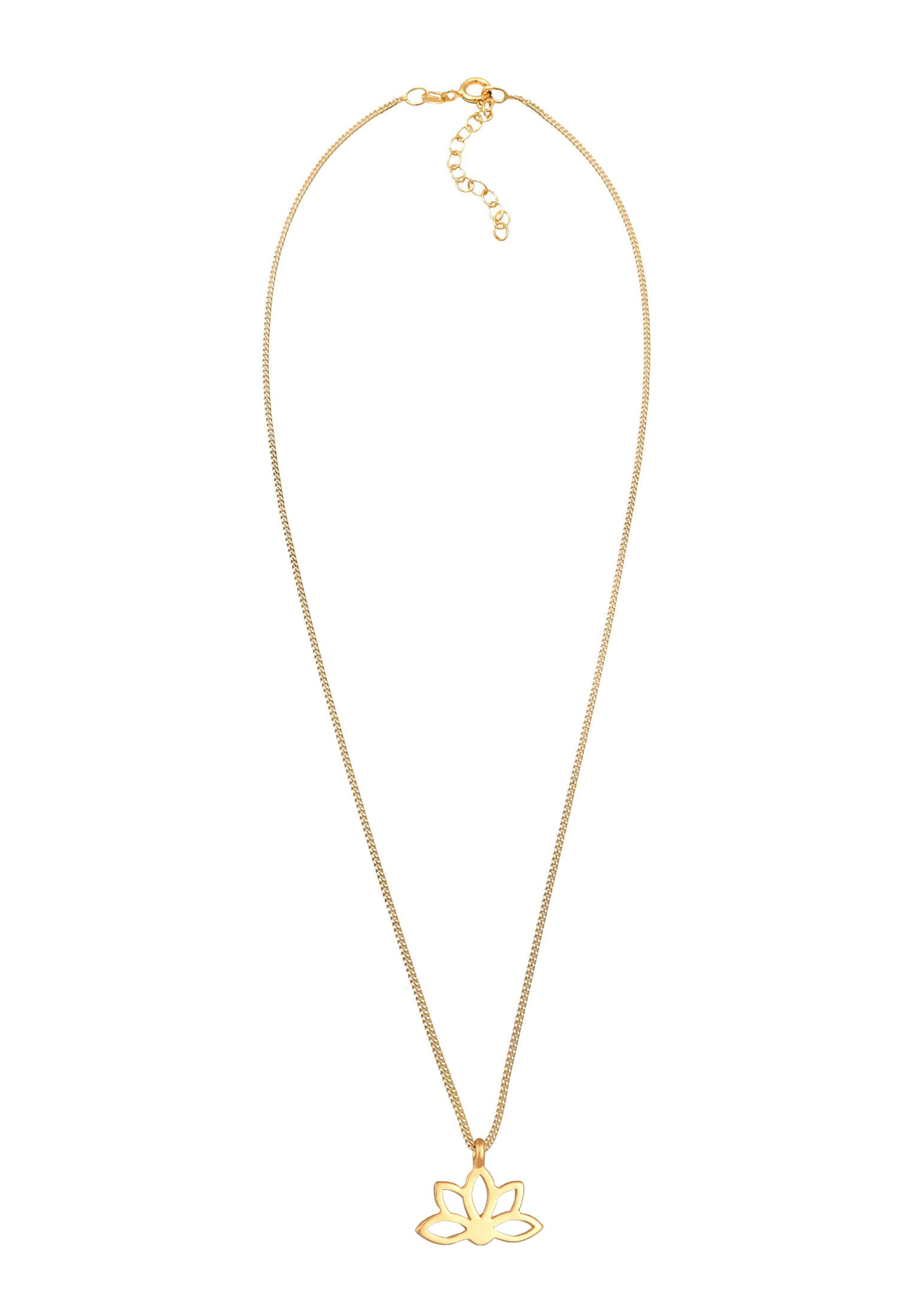 ELLI Kette 'Lotusblume' in Gold: Vorderseite