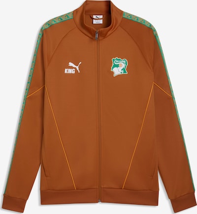 PUMA Trainingsjacke 'Elfenbeinküste King Anthem' in S in cognac / grün / weiß, Produktansicht