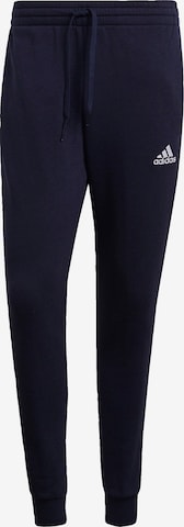 ADIDAS SPORTSWEAR Tapered Sports trousers 'Essentials Fleece Fitted 3-Stripes' in Blue: front