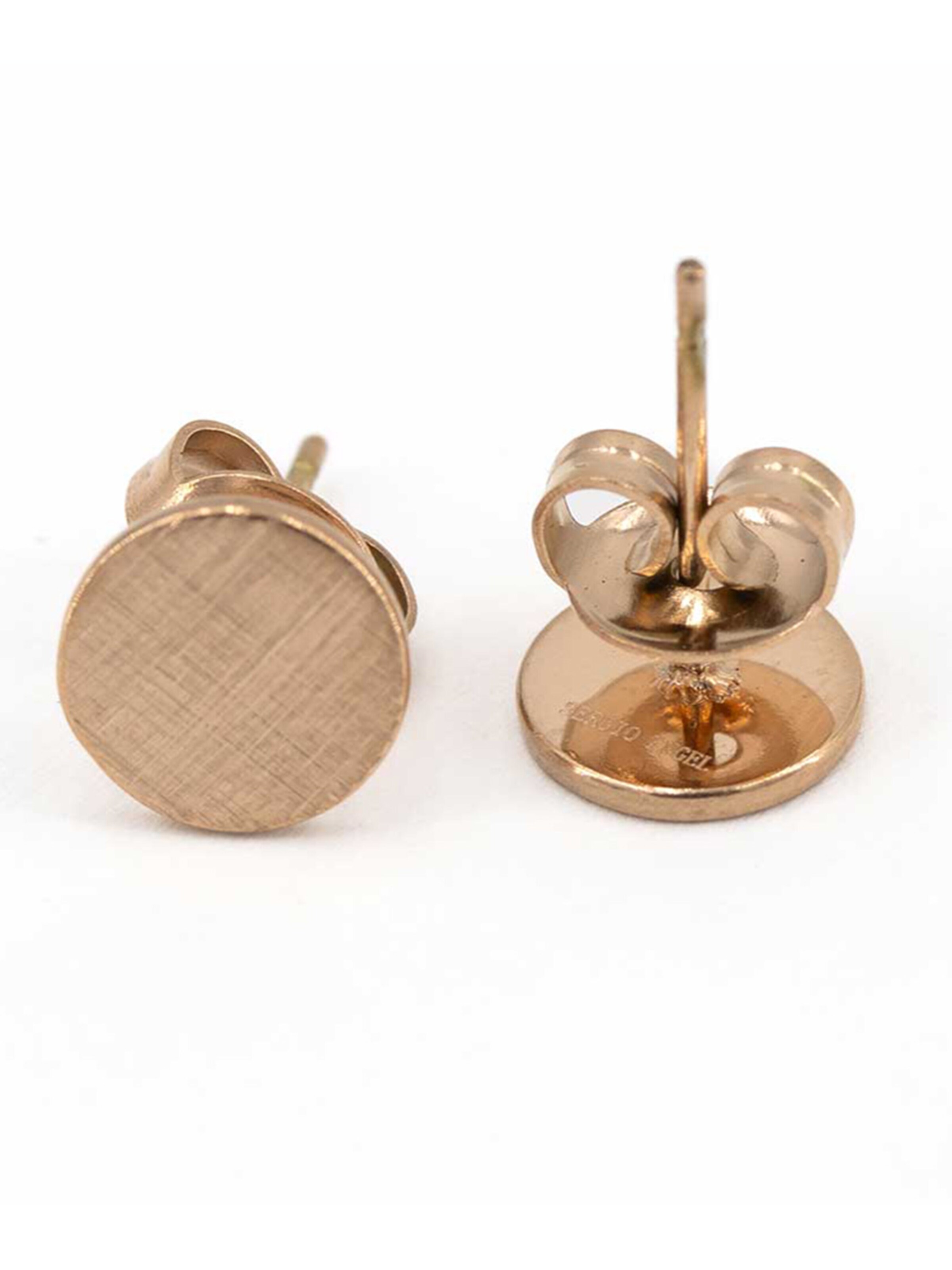 Sergio Engel Ohrringe 'Pura Ohrring 08 Minimalistische Edelstahlstecker in 3 Farben mit gekratzter Oberfläche'‌ in Gold