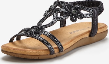 VIVANCE Strap Sandals in Black: front