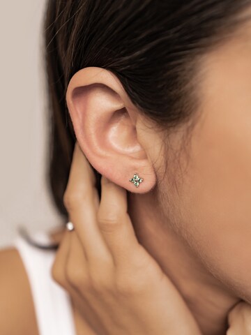 Hey Happiness - Pendientes 'Green Daisy' en plata