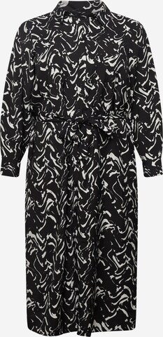 Robe-chemise 'Cia' Vero Moda Curve en noir : devant