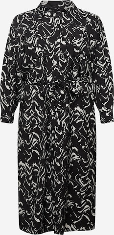 Robe-chemise 'Cia' Vero Moda Curve en noir : devant