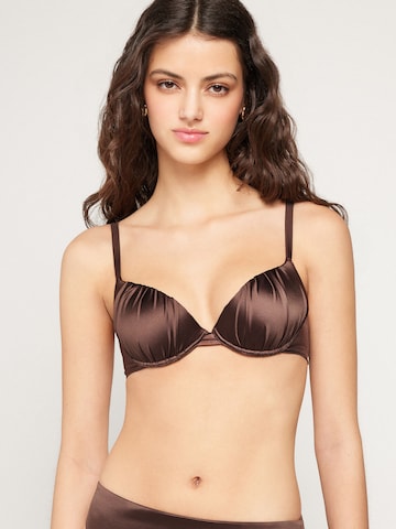 Tezenis T-shirt Bikini Top in Brown: front