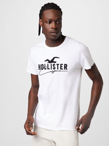 HOLLISTER Μπλουζάκι σε λευκό: μπροστά