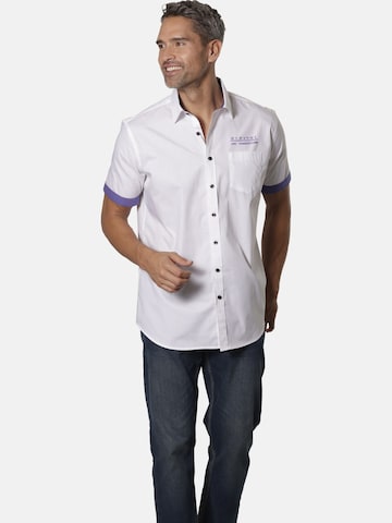 Jan Vanderstorm Comfort fit Button Up Shirt ' Evin ' in Purple: front