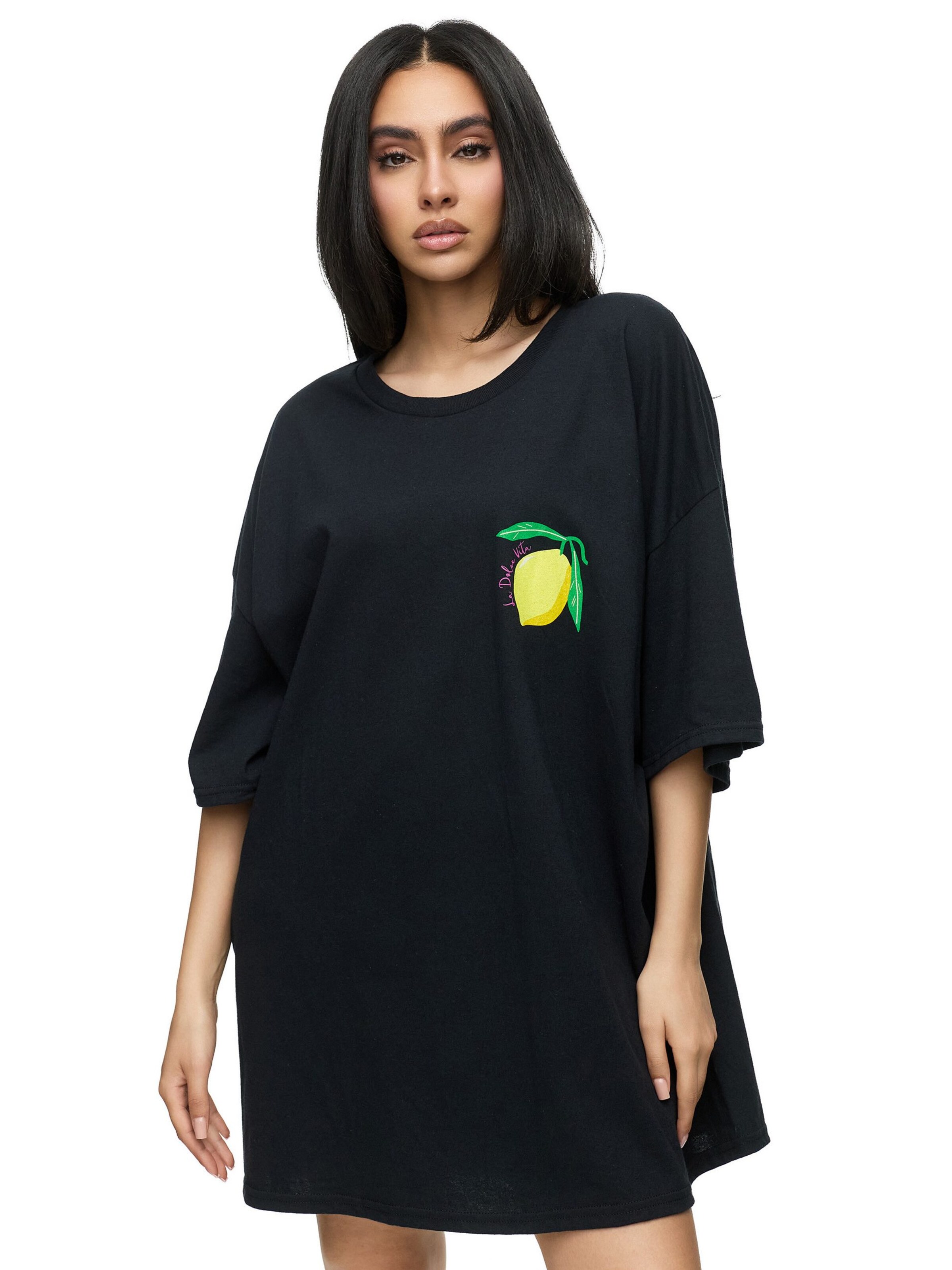 Worldclassca Oversizeshirt 'Limon Cello'‌‌‌‌‌‌‌‌ in Schwarz