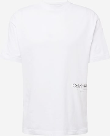 Calvin Klein T-shirt 'OFF PLACEMENT' i vit: framsida