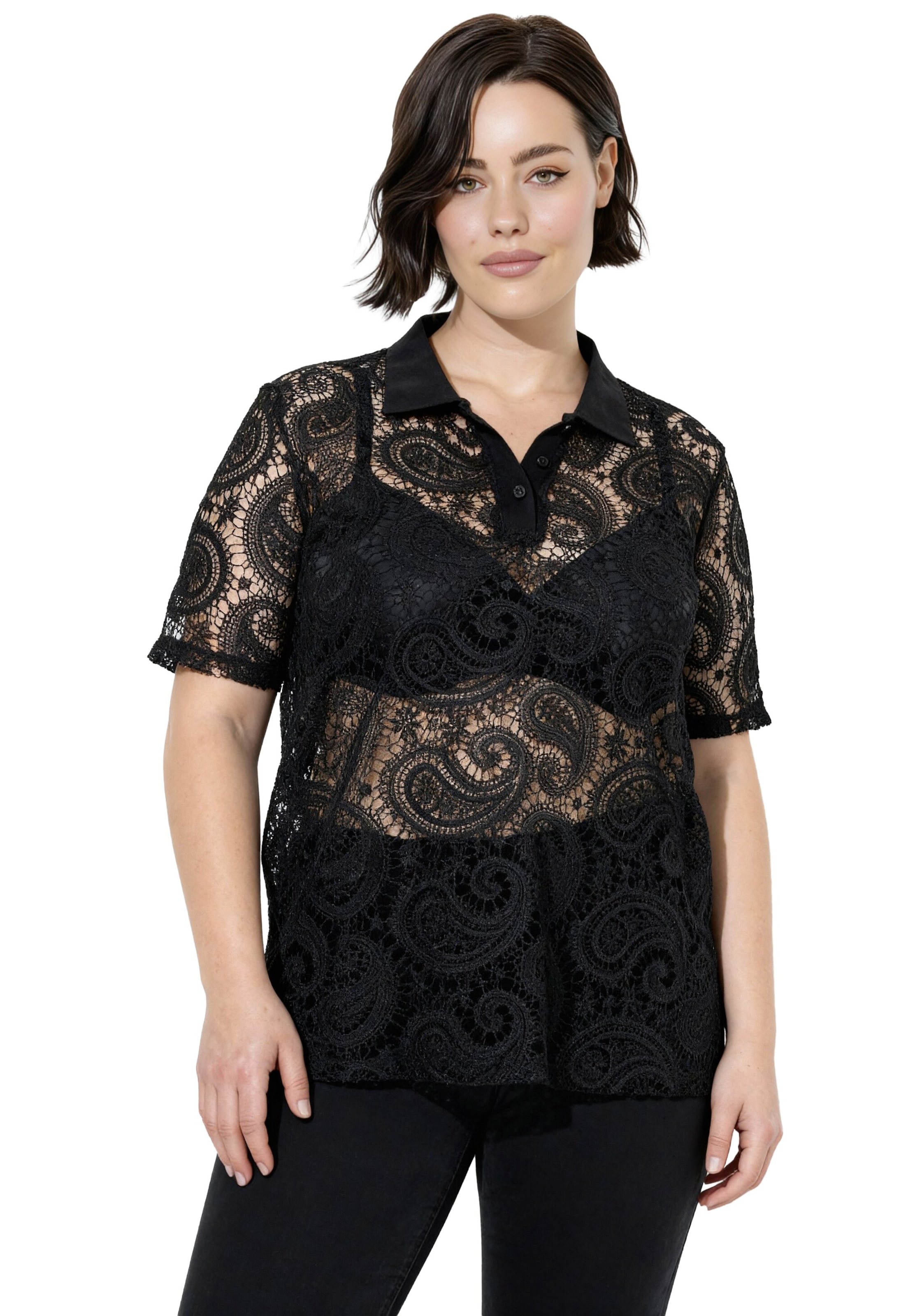 Ulla Popken Shirt in Black: front