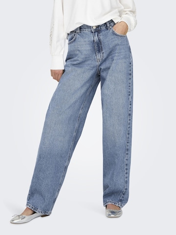 Wide Leg Jean ONLY en bleu : devant