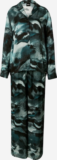 BOSS Black Pidžama 'SEASONAL' u žad / tamno zelena / bijela, Pregled proizvoda