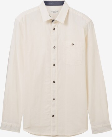 TOM TAILOR Regular fit Button Up Shirt in Beige: front
