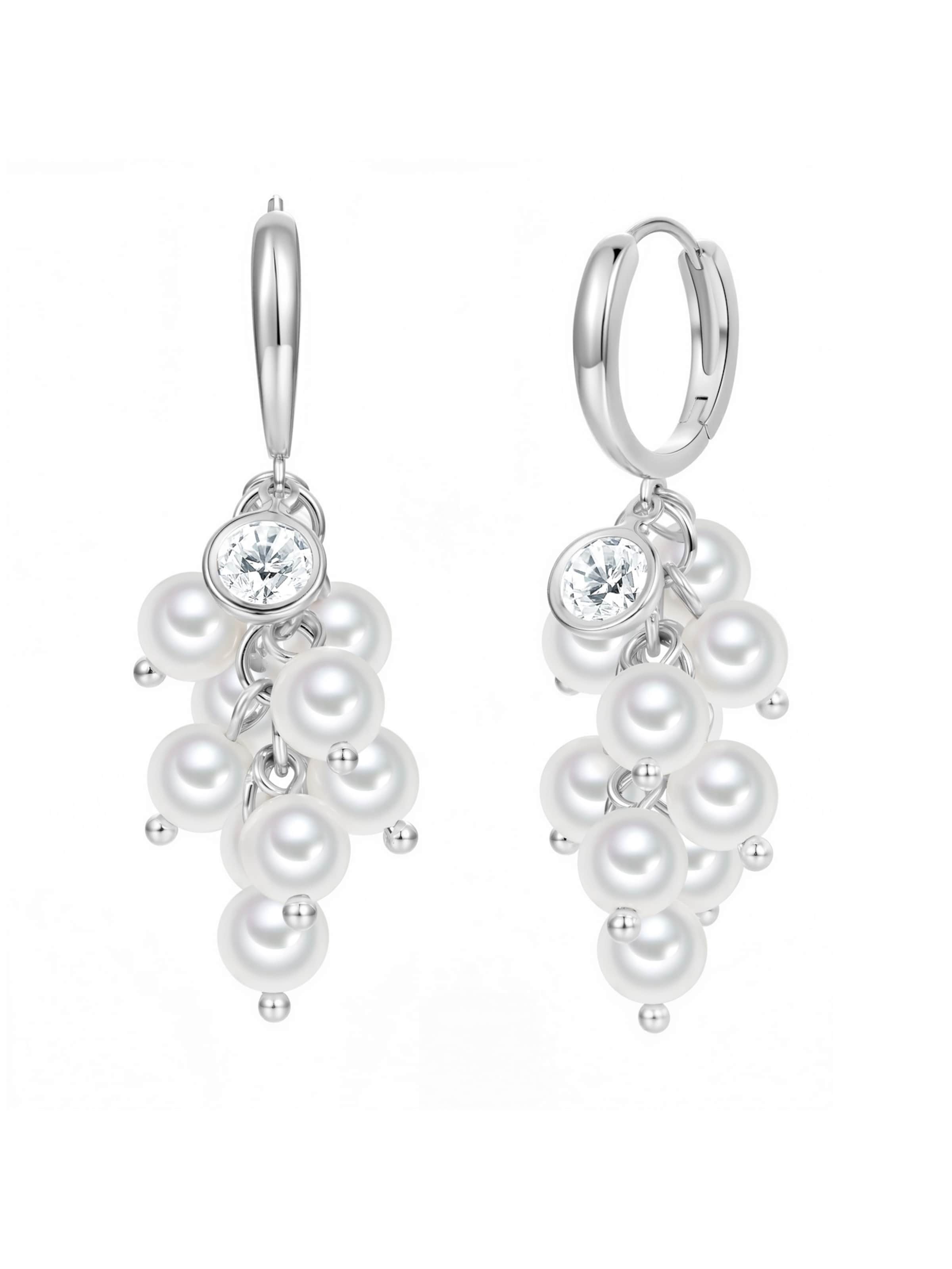 Lulu & Jane - Pendientes en blanco: frente