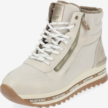 MUSTANG Lace-Up Ankle Boots in Beige: front