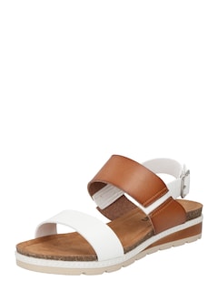 Páskové sandály značky Refresh v karamelové a bílé barvě