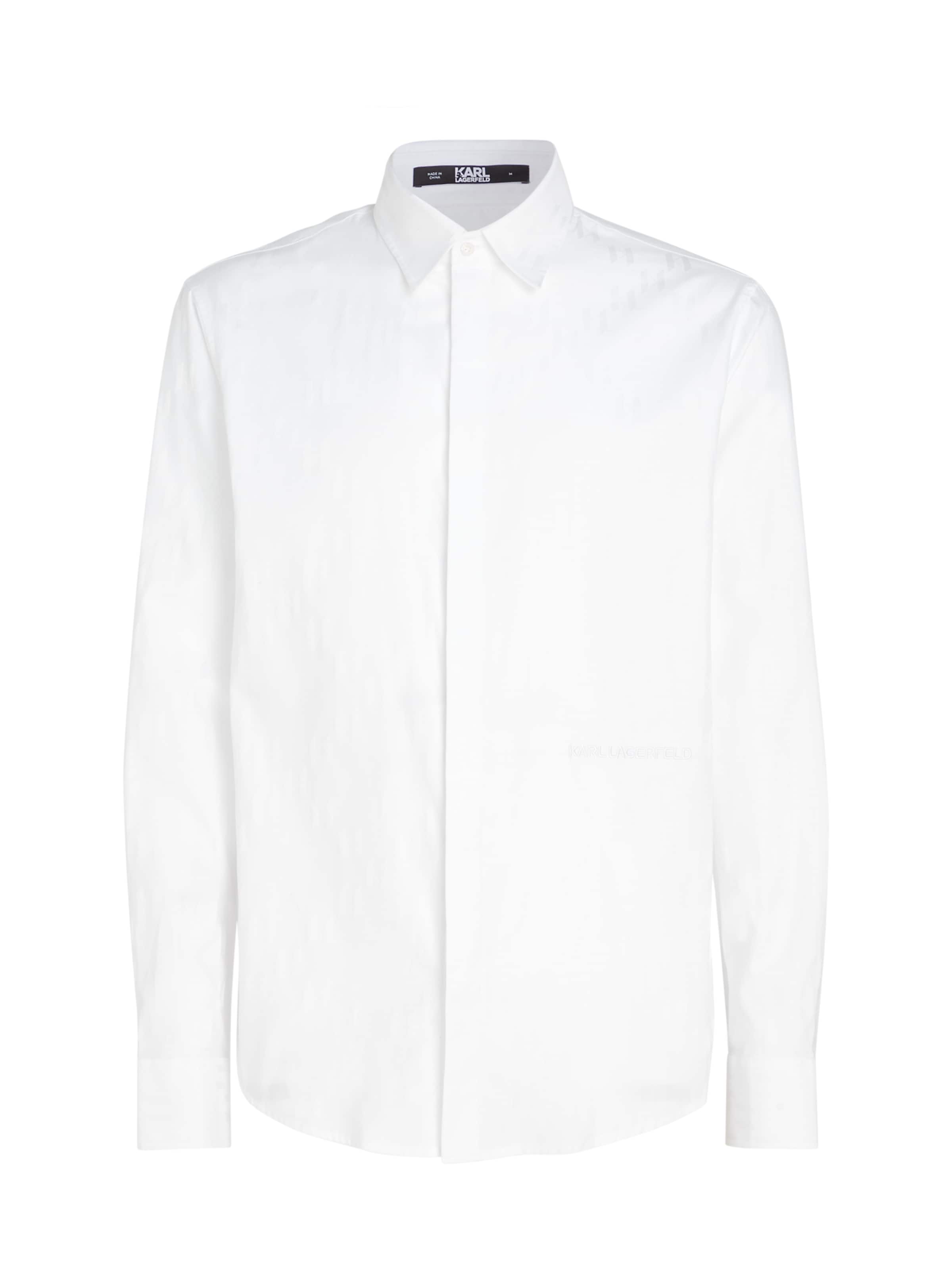 Regular fit Camicia 'Monogram Diamond' di Karl Lagerfeld in bianco: frontale