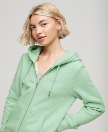 Superdry Zip-Up Hoodie 'Essential' in Green