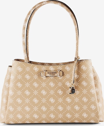 GUESS Schultertasche 'Carrie' in Braun: Vorderseite