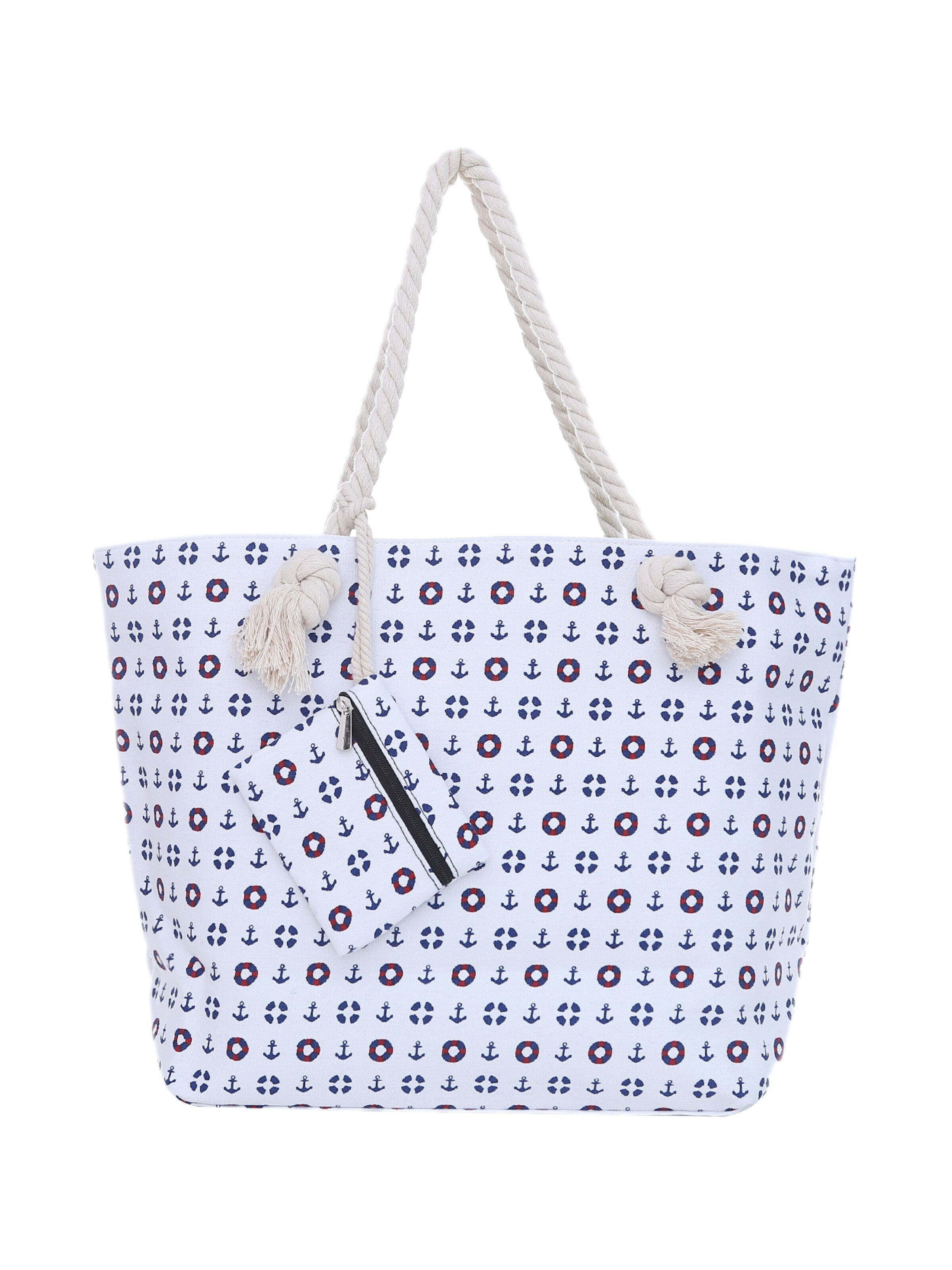 DonDon Beach Bag in White: front