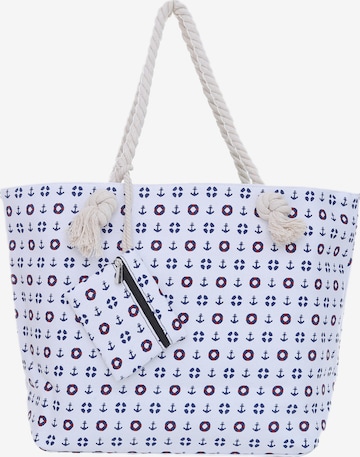 DonDon Beach Bag in White: front