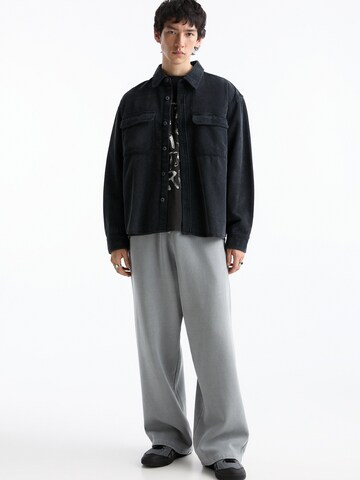 Pull&Bear Comfort Fit Hemd in Grau