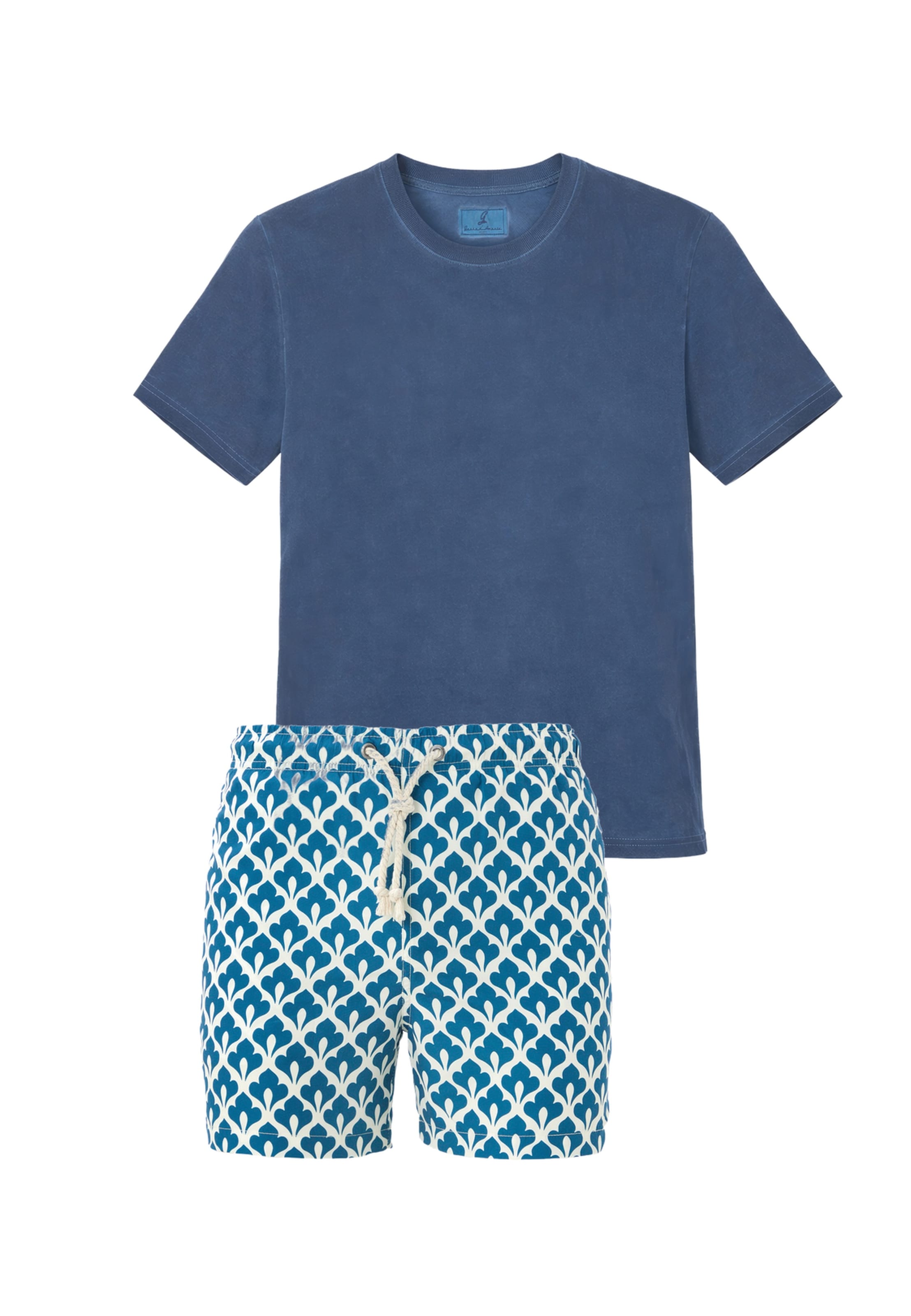 Gassa d'Amante Badeshorts & T-Shirt 'Sanremo' in Blau: Vorderseite