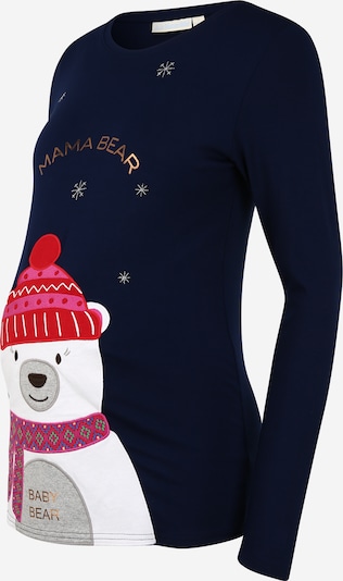 JoJo Maman Bébé Shirt in de kleur Navy / Lichtgrijs / Rood / Wit, Productweergave