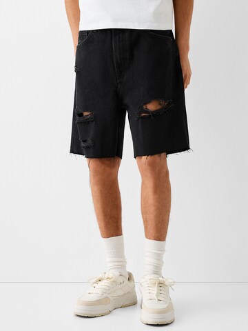 Bershka Loosefit Shorts in Schwarz: predná strana