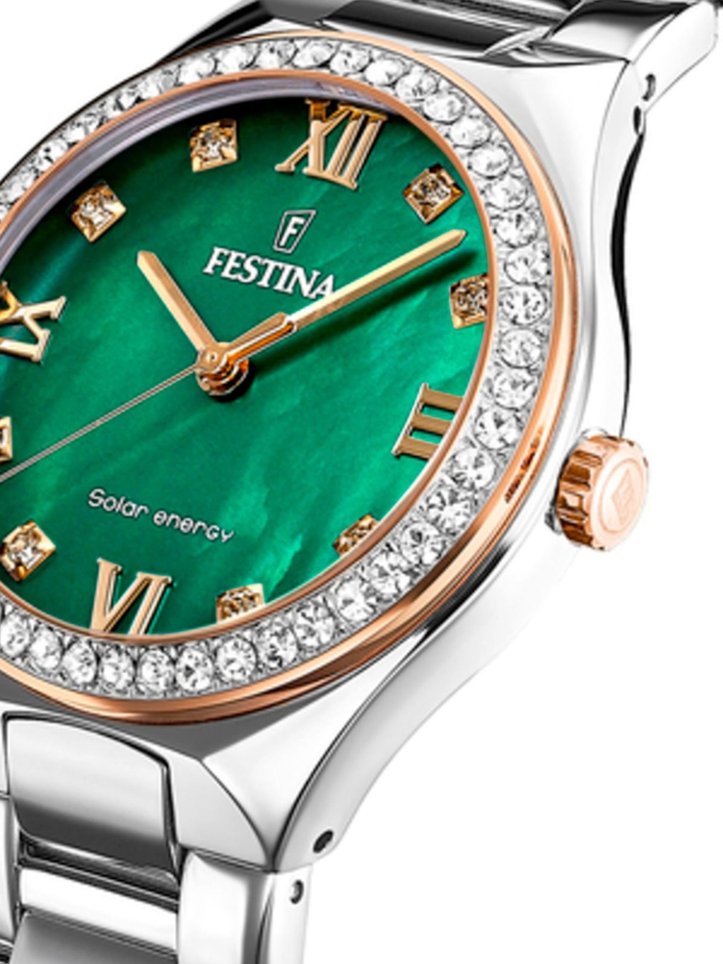 FESTINA Analoog horloge 'Festina - Watch Solar Energy - Quartz watch movement - Watch case width: 35 mm' in Groen